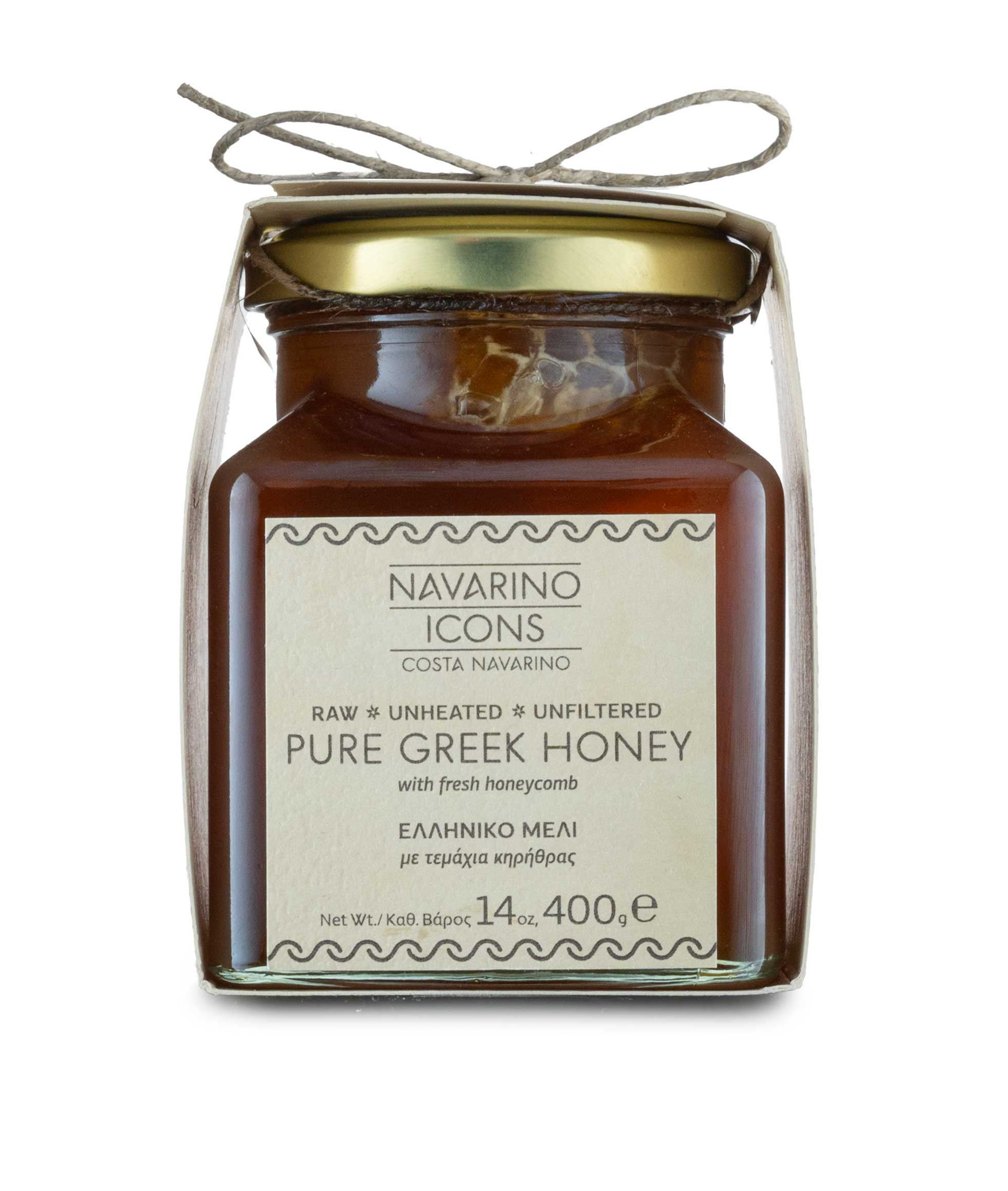 Navarino Icons Pure Greek Honey with honeycomb, 400g